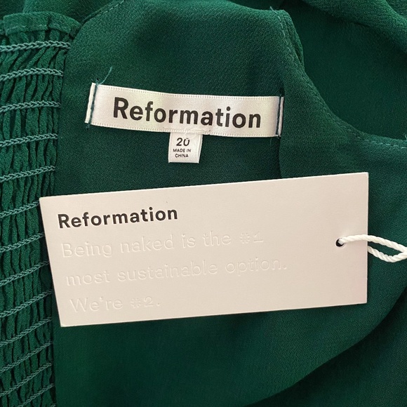 NEW Reformation Twilight Dress Emerald 20 Plus Size - Picture 11 of 17